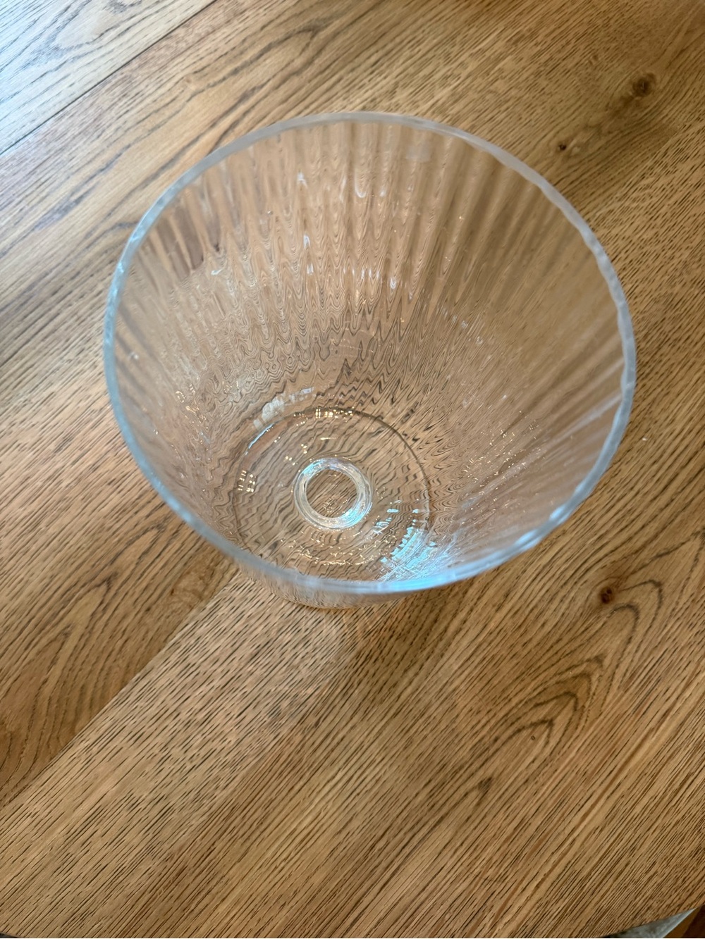 Crate and barrel Fluted Clear Glass Pedestal Vase/ candle holder - Picture 2 of 2